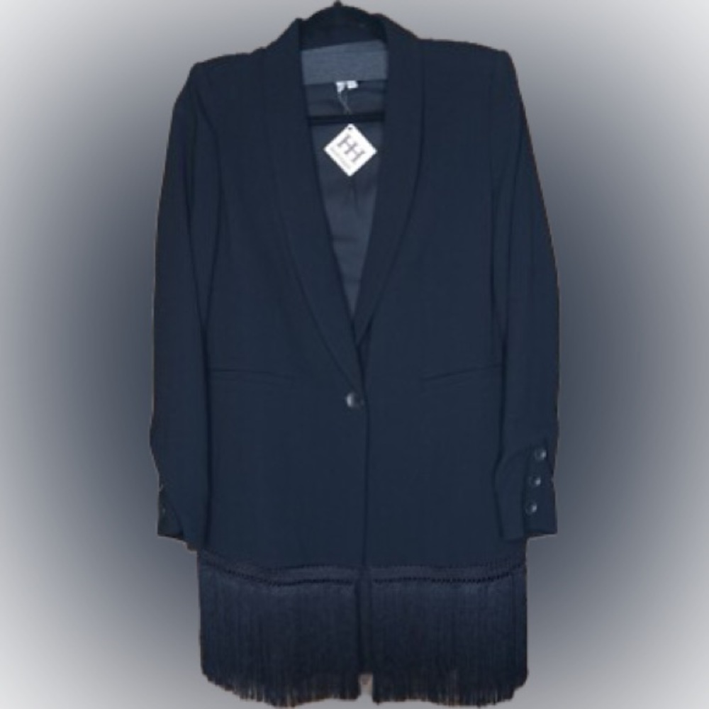 Black Fringe Women's Blazer